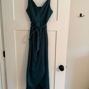 Elegant Teal Wrap Dress